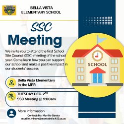School Site Council meeting Dec 2 at 8:30am