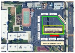 Map of Bella Vista highlighting the parent visitor area at Gate C